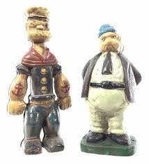 Sold at Auction: Vintage Popeye & Wimpy Cast Iron Banks