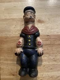 Popeye Cast Iron Piggy Bank Olive Oil Solid Metal Navy Sailor Collector Man Cave | eBay