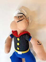 Vintage Popeye Plush Doll Stuffed Toy Sailor Man Olive Oil ...