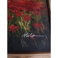 1990s Vintage Large Italian Countryside Landscape, Acrylic on Canvas | Chairish