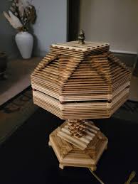 Popsicle Stick Lamp, Boho, Tramp Art - Etsy