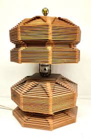 POPSICLE STICK LAMP - (Probably from 50's)