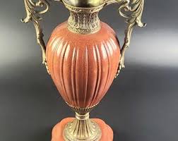 Vintage - Castilian - Brass & Porcelain - Brick Red Vase- China - 18.5" Tall - Etsy