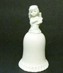 Beautiful Angel Bell Playing The Harp Ceramic Figurine 5" Tall | eBay