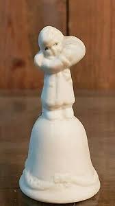 Vintage Ceramic White Angel Standing on top of a Bell | eBay