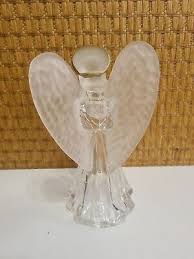 Vintage Celebrations Crystal Clear glass angel w/ halo ...