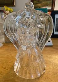 Vintage Crystal Angel Candle Holder Figurine Clear Glass ...