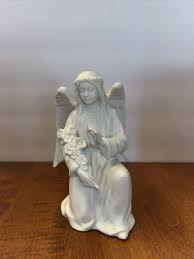 Homco Nativity White Kneeling Angel Flower Figurine #5617 ...