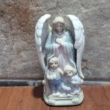 Vintage Winged Guardian Angel Arms Crossed With Children ...