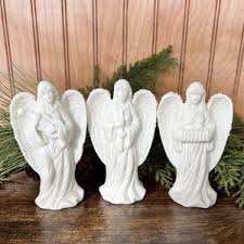 Two Musical Angels, Horn, Harp Playing Angel, Holiday Birthday Gifts, Musical Figurine, Porcelain Silver Blue Tag, Fine Quality Made Japan - Etsy