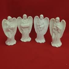 Vintage White Porcelain Angels Holding Musical Instruments - Etsy