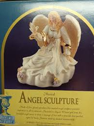 Classic Treasures Wind Up Music Box Animated Angel Figurine Porcelain Gold Trim | eBay