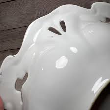 Vintage Bavarian Style Porcelain Serving Bowl Green White ...