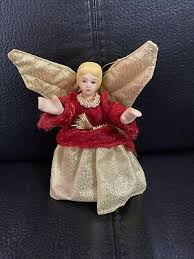 AVON Victorian Angel Tree Topper / Ornament Porcelain Face ...