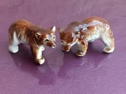 1980 Pair Bears Porcelain, Porcelain Bear Figurine, Ceramic ...