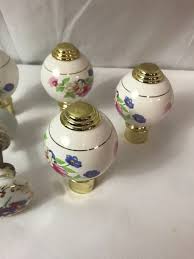 Porcelain Antique Floral Bed Post Handles Set (4) Porcelain ...