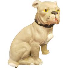 Similar Items to Vintage Painted Metal Bulldog Doll Companion