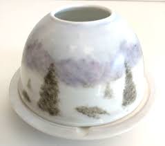 Hand Painted Handmade Fairy Lamp Light Porcelain Light Trees and Mountains | eBay