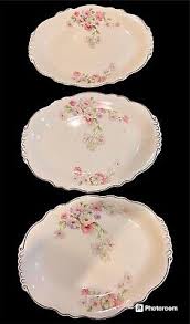 VTG 1949 HOMER LAUGHLIN SERVING PLATES VIRGINIA ROSE 11.5in ...