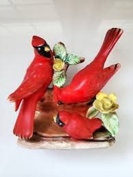 Vintage Japan Porcelain numbered Cardinal Birds Figurine ...