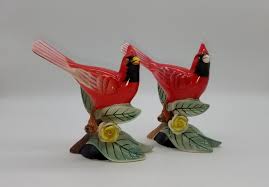 Vintage Lefton Pair Of Hand Painted Cardinal Redbird ...