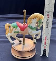 Vintage 1980's Christmas Musical Carousel Horse Brass Stand ...