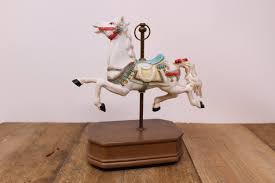 Vintage Porcelain Merry-go-round Horse Music Box - Etsy