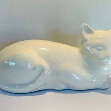 J. Willfred Crackle Glaze 13" Long Cat Figurine/door Stop - Made in Portugal - Etsy