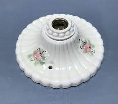 VTG Flush Mount Porcelain Ceiling Light Shabby Floral Chic ...