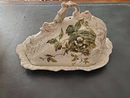 Stoke On Trent England Victorian Green & Gold Cheese Dish ...