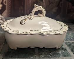 Vintage White and Gold Handmade Trinket Box - Etsy