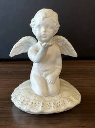 Vintage Resin Cherub Angel Kneeling on Pillow Blowing a Kiss 2.75" Tall | eBay
