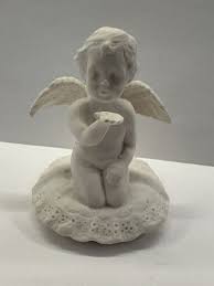 JSNY Blowing Kiss White Angel Figurine Kneeling on Heart Made in China | eBay