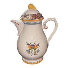 Normandie Villeroy & Boch Coffee Pot Weave Flowers Floral Fruit Teapot Discontin | eBay