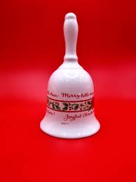 Vintage Xmas Bell 90s Porcelain Red Poinsettia Collectable Christmas Gifts Seasonal Decor - Etsy