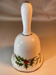 RARE Christmas Bell Vtg Porcelain Brinton Bone China,Holly Berries &24K Gold Trm | eBay Australia