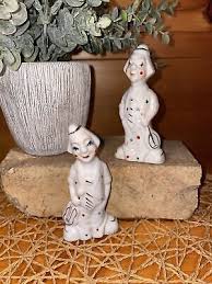 Vintage Pair of Kitschy Clown Figurines with Instruments Made In China | eBay