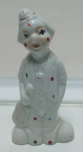 Vtg Ceramic Clown Musician Figurine w/Mandolin, Handpainted Polka Dots & Gold | eBay