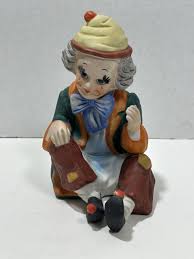 Vintage Ceramic Clown Music Box Peanuts Characters Winitty Design 1972 Rotates | eBay