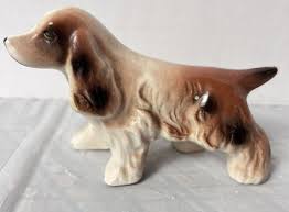 VTG ENGLISH SPRINGER COCKER SPANIEL DOG CERAMIC GLAZED ...