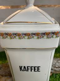 Large Vintage Storage Container / Lidded Jar Made of Porcelain, Coffee, Flower Garland, Approx. 40s, Brocante, Country House, Shabby - Etsy