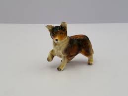 Vintage Porcelain Rough Collie Puppy Dog Figure Figurine ...