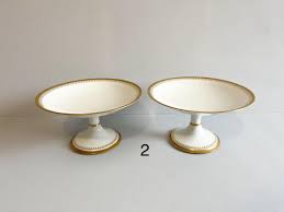 White and Gold Porcelain Compote Dishes, Bernardaud Limoges, Mid-20th Century - Etsy