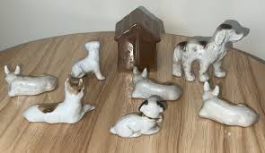 Vintage Ceramic Dog House & Miniature Dogs Mid Century RARE Japan Pug Shepherd | eBay