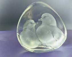 Buy Vintage Mats Jonasson Lead Crystal Turtle Doves ...