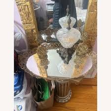 Antique Glass Tray and Statue Holder - AptDeco