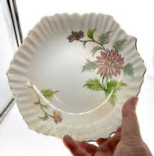 Antique Hand Painted Japanese Bowl Scalloped Edge Pink Chrysanthemums | eBay