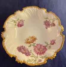 Antique Montjovis T&V Limoges France Bowl w/ Chrysanthemum Design & Gold Trim | eBay