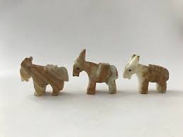 Lot of 3 Marble Onyx Stone 2" Burro Mule Donkey Mexico Handcarved Figurine | eBay