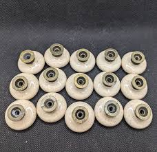 Lot of 25 Vintage Antique speckled Solid porcelain brass drawer pull Knobs | eBay